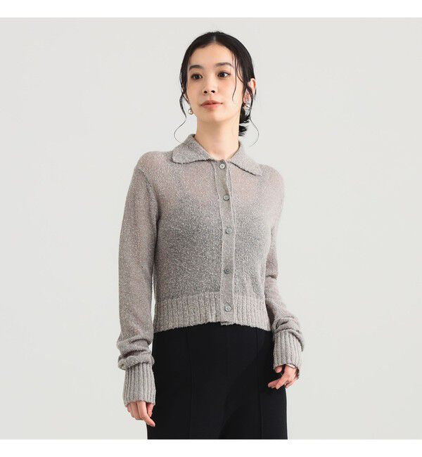 Demi-Luxe BEAMS 「AK+1 / ポロカラーショート カーディガン」|ニット・セーター|