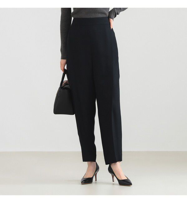 Demi-Luxe BEAMS 「ポリエステル ウール カーヴィーパンツ」|チノ|BLACK