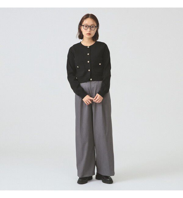 Ray BEAMS 「メタル ボタン クルーネック カーディガン」|カーディガン|