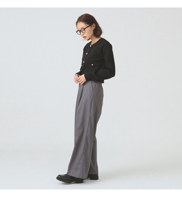 Ray BEAMS 「メタル ボタン クルーネック カーディガン」|カーディガン|