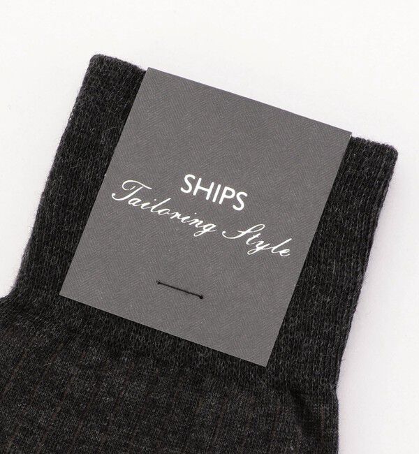 SHIPS「SHIPS: ストライプ（5mm) コットン ドレス ソックス」|ソックス|