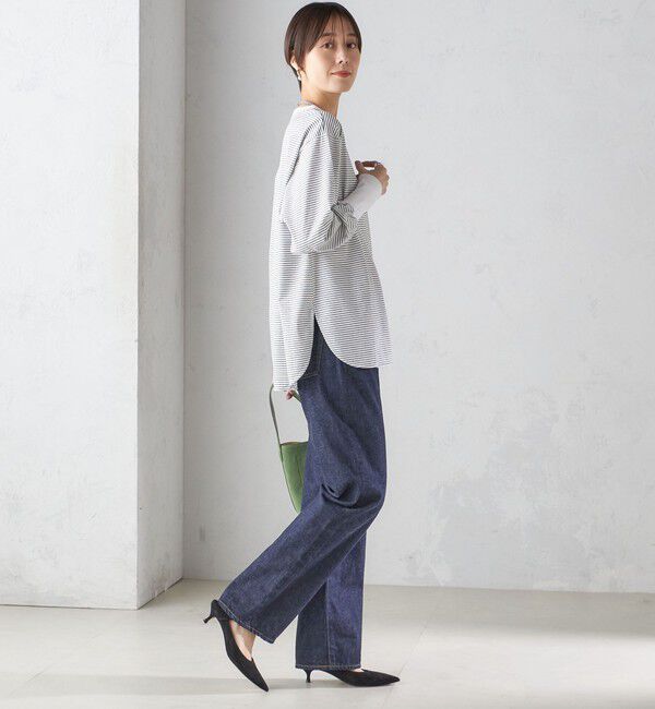 SHIPS for women「ロング リブ スリーブ カットソー  ボーダー / ソリッド」|Tシャツ・カットソー|