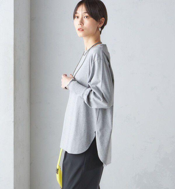 SHIPS for women「ロング リブ スリーブ カットソー  ボーダー / ソリッド」|Tシャツ・カットソー|