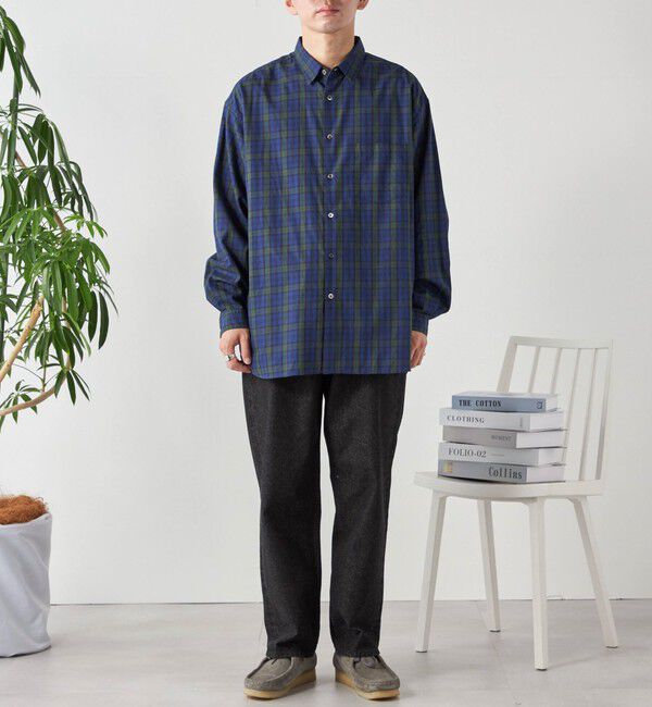 SHIPS any「SHIPS any: オーバーサイズ レギュラーカラー チェック／ストライプ 長袖 シャツ◇」|シャツ・ブラウス|