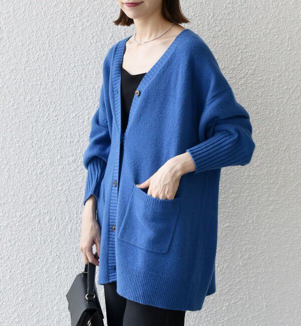 SHIPS any「SHIPS any: AQUA カシミヤ ミックス Vネック ニット カーディガン」|カーディガン|