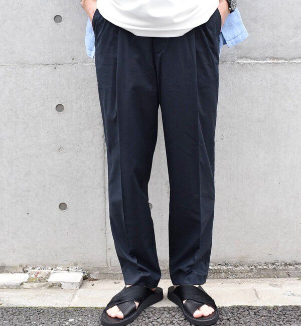 SHIPS any「SHIPS any: 〈接触冷感等〉ハイブリッドリネン 2タック パンツ (セットアップ対応)」|チノ|