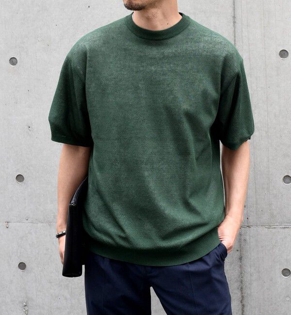 SHIPS any「SHIPS any: 〈手洗い可能〉リネンミックス サマーニット リラックス シアー Tシャツ◇」|Tシャツ・カットソー|