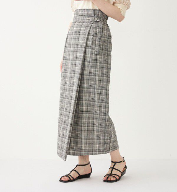 SHIPS Colors 「SHIPS Colors:〈手洗い可能〉レーヨンリネン ラップ スカート」|タイト|