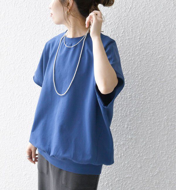 SHIPS any「SHIPS any:〈洗濯機可能〉インレイ コクーン ショートスリーブ プルオーバー」|Tシャツ・カットソー|