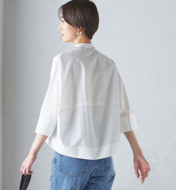 SHIPS for women「〈手洗い可能〉コットン ポリエステル ピンタック 羽織 ブラウス」|シャツ・ブラウス|