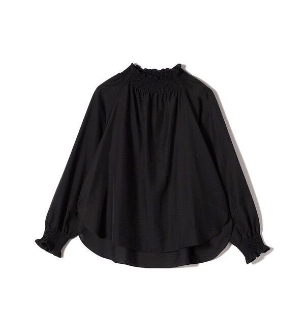 SHIPS for women「〈洗濯機可能〉シャーリング ネック 長袖 ブラウス」|シャツ・ブラウス|