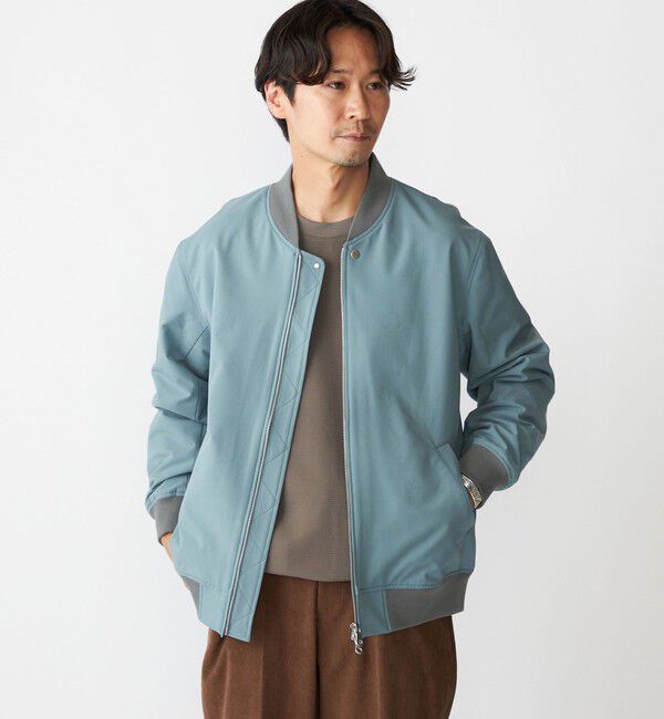 SHIPS「SHIPS: SOLOTEX(R) ストレッチ ミリタリー ブルゾン」|ブルゾン・スタジャン|ライトブルー