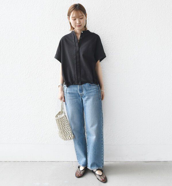 SHIPS for women「《一部追加予約》〈手洗い可能〉サッカー 裾 ドロスト ドルマン ブラウス」|シャツ・ブラウス|