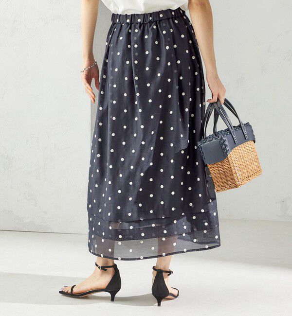 SHIPS for women「〈手洗い可能〉ドット 刺繍 ギャザー スカート」|スカート|