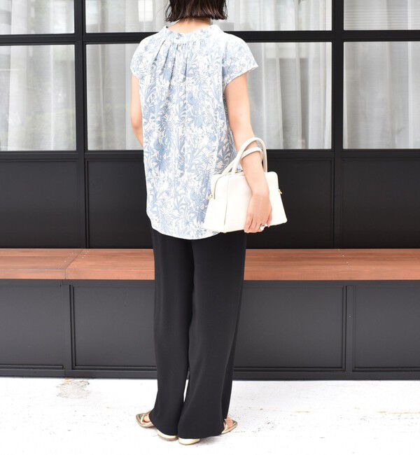 SHIPS for women「〈手洗い可能〉綿 ローン ボタニカル プリント フレンチ スリーブ ブラウス」|シャツ・ブラウス|