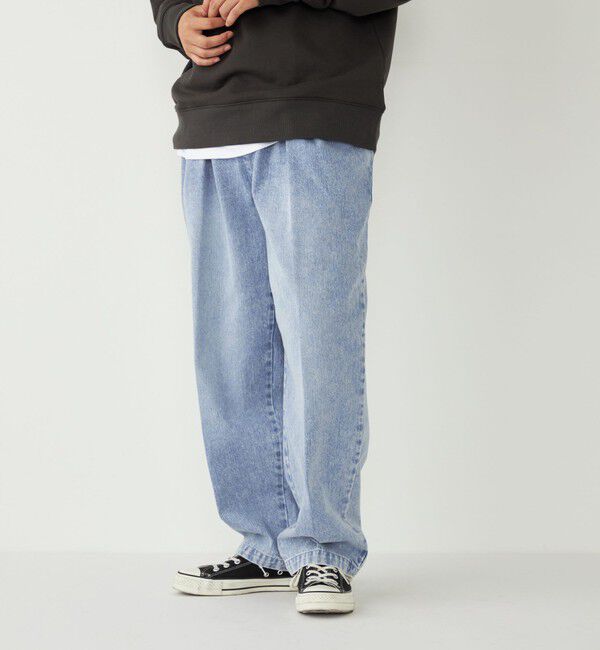 SHIPS Colors 「SHIPS Colors:〈洗濯機可能〉デニム ワイド テーパード トラウザーズ◇」|デニム|ライトブルー