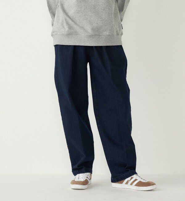 SHIPS Colors 「SHIPS Colors:〈洗濯機可能〉デニム ワイド テーパード トラウザーズ◇」|デニム|ネイビー