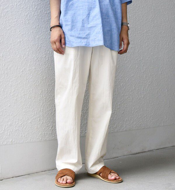 SHIPS any「SHIPS any:〈洗濯機可能〉リネン混 2タック セミワイド イージーパンツ」|チノ|