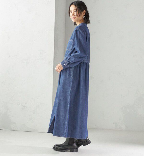 SHIPS for women「〈洗濯機可能〉ライトオンス デニム ウエスト 切替 ワンピース」|ワンピース|