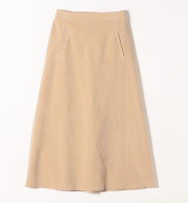 quaranciel「quaranciel:〈洗濯機可能〉ポリエステル スエード フレア マキシ スカート」|スカート|