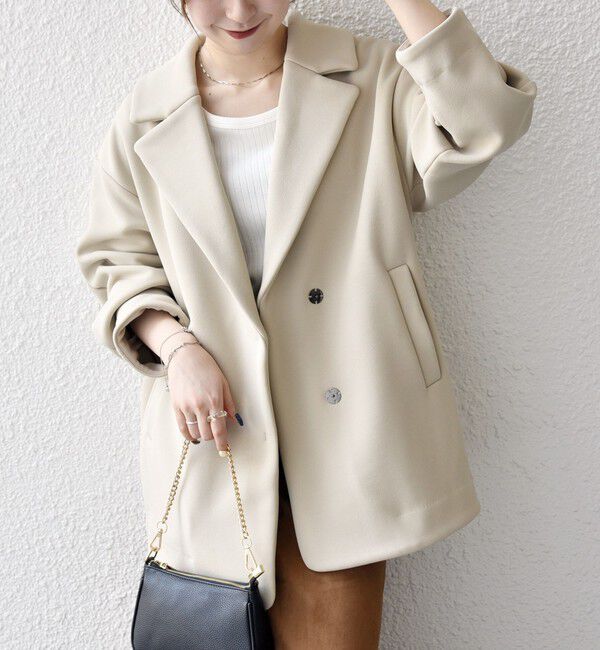 SHIPS any「SHIPS any:〈洗濯機可能〉ダンボール コクーン テーラード ミディ コート」|チェスターコート|