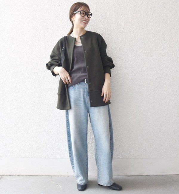 SHIPS any「【WEB限定】SHIPS any:〈洗濯機可能〉ダンボール コクーン ノーカラー コート」|ノーカラージャケット|