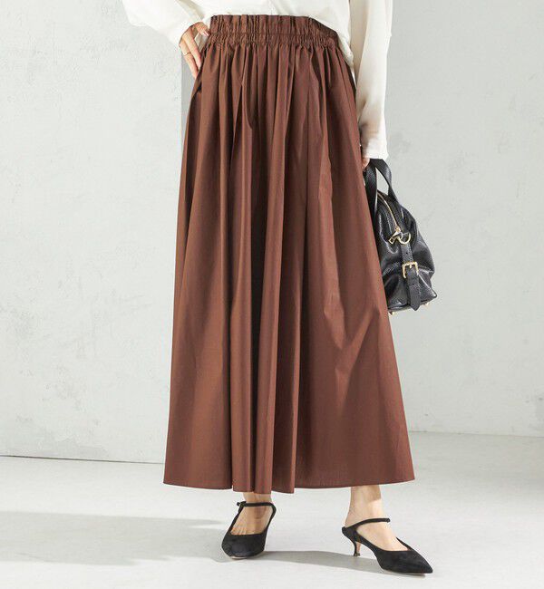 SHIPS for women「〈手洗い可能〉タイプライター チンツ タック ギャザー スカート」|スカート|