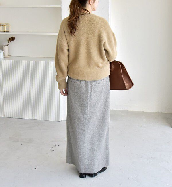 quaranciel「quaranciel:〈手洗い可能〉ファーライク クルーネック ニット プルオーバー」|ニット・セーター|