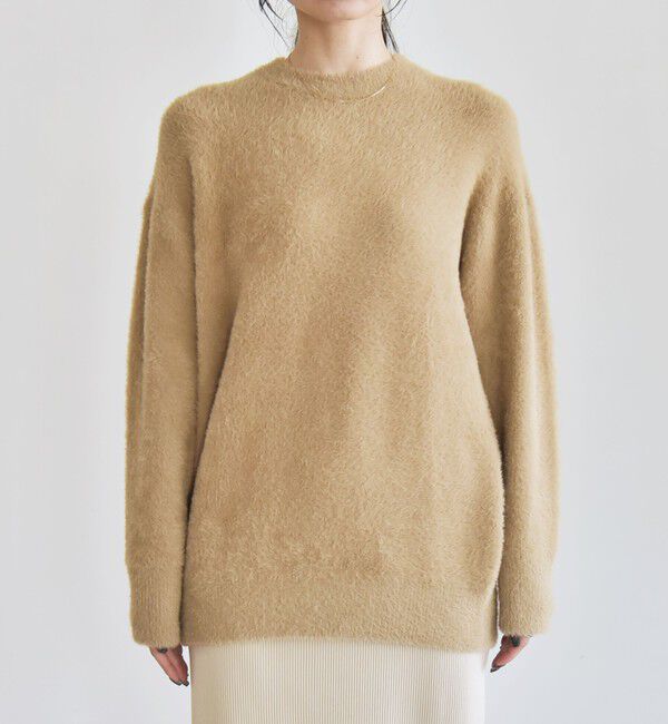 quaranciel「quaranciel:〈手洗い可能〉ファーライク クルーネック ニット プルオーバー」|ニット・セーター|