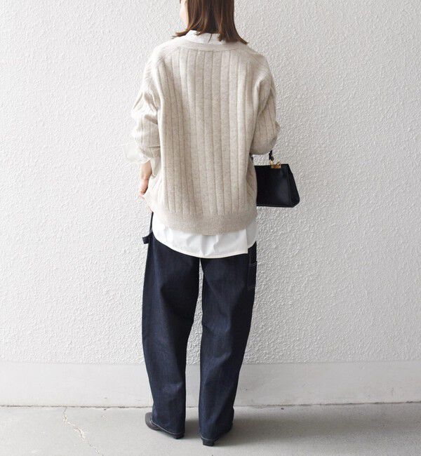 SHIPS any「SHIPS any:〈手洗い可能〉ヤク ワイドリブ Vネック ニット カーディガン」|カーディガン|