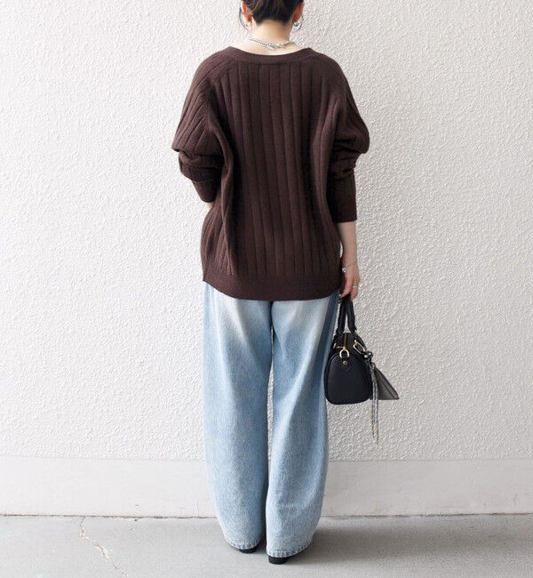 SHIPS any「SHIPS any:〈手洗い可能〉ヤク ワイドリブ Vネック ニット カーディガン」|カーディガン|