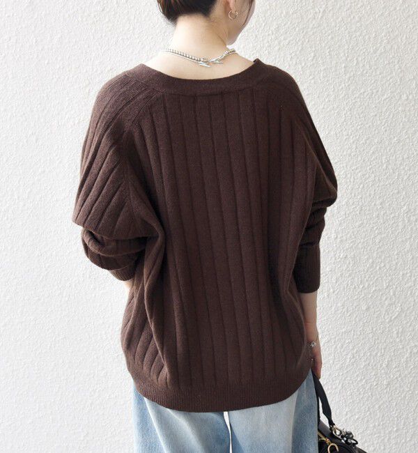 SHIPS any「SHIPS any:〈手洗い可能〉ヤク ワイドリブ Vネック ニット カーディガン」|カーディガン|