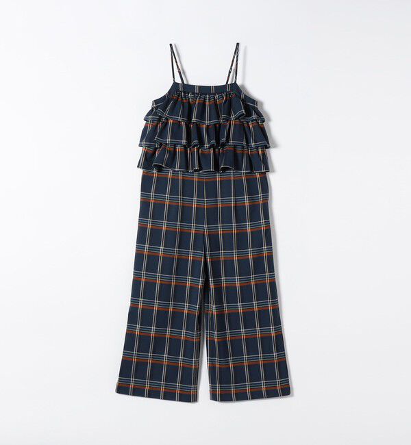 SHIPS any「SHIPS any:〈洗濯機可能〉チェック フリル ティアード サロペット」|オールインワン|