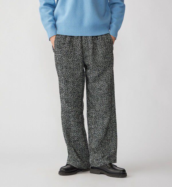 SHIPS「SHIPS: 〈手洗い可能〉リング ツイード バギー スラックス」|スラックス|ブラック