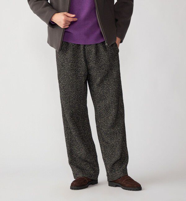 SHIPS「SHIPS: 〈手洗い可能〉リング ツイード バギー スラックス」|スラックス|ブラウン