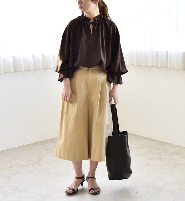 quaranciel「quaranciel:〈洗濯機可能〉フリルカラー リボン ギャザースリーブ ブラウス」|シャツ・ブラウス|