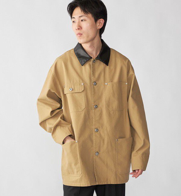 SHIPS「City Ambient Products: オーバーサイズ カバーオール ワーク ジャケット」|ブルゾン・スタジャン|