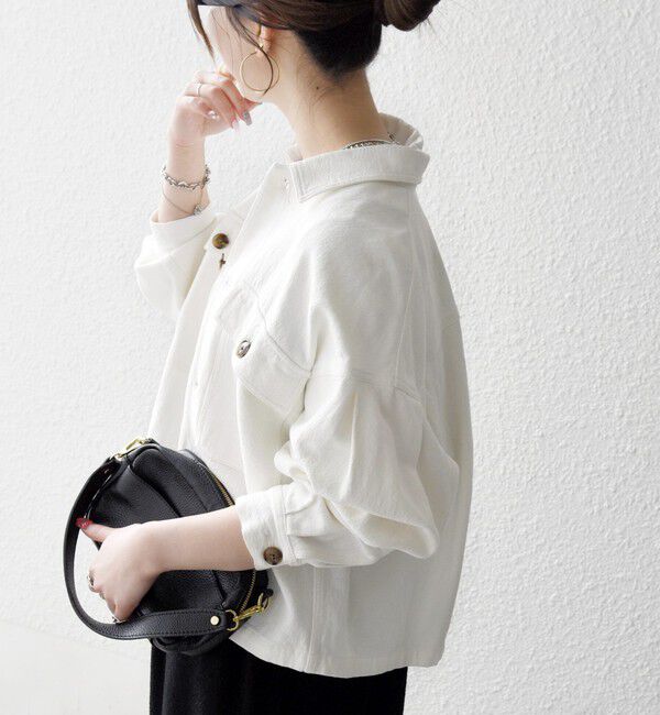 SHIPS any「SHIPS any:〈洗濯機可能〉カルゼ ショート ワーク ジャケット」|その他|オフホワイト