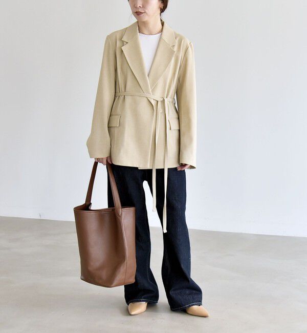 quaranciel「quaranciel:〈手洗い可能〉リングベルト ライト テーラード ジャケット」|テーラードジャケット|