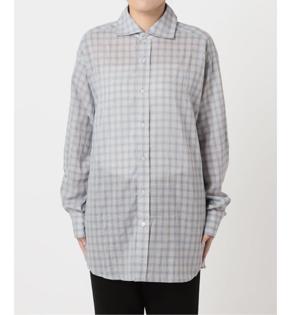 OUTDOOR PRODUCTS Usual Things「追加 シアーチェックスプレッドカラーシャツ」|シャツ・ブラウス|