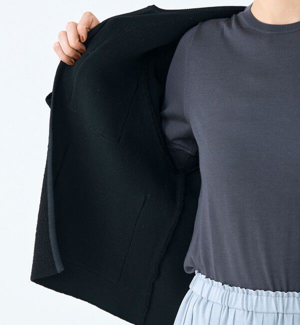 Ballsey「ウールナイロンブークレー フロントオープンカーディガン」|カーディガン|