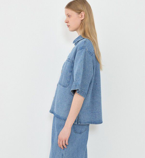 GALERIE VIE「ハイツイストデニム オーバーシャツ」|シャツ・ブラウス|