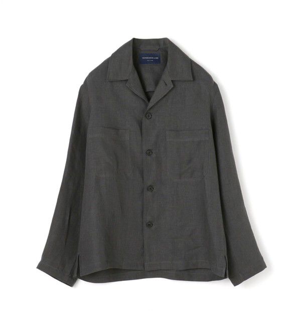 TOMORROWLAND MENS「ベルジャンリネン シャツアウター」|ブルゾン・スタジャン|17 チャコールグレー