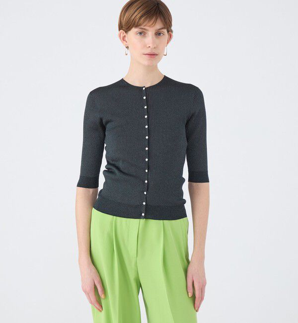 Ballsey「マーセライズドコットン クルーネックカーディガン」|カーディガン|