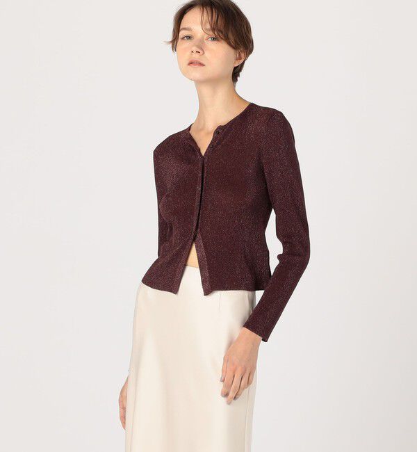 Ballsey「シアーラメリブ クルーネックカーディガン」|カーディガン|