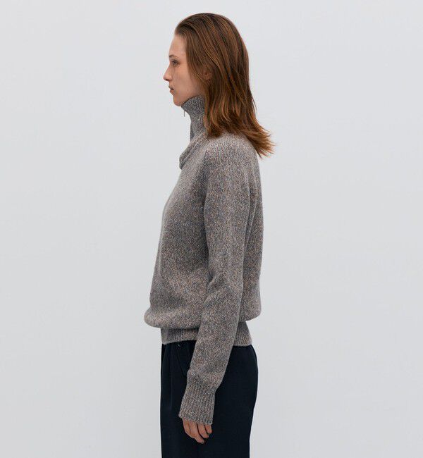 BACCA「ウールナイロンメランジ ジップアッププルオーバー」|ニット・セーター|