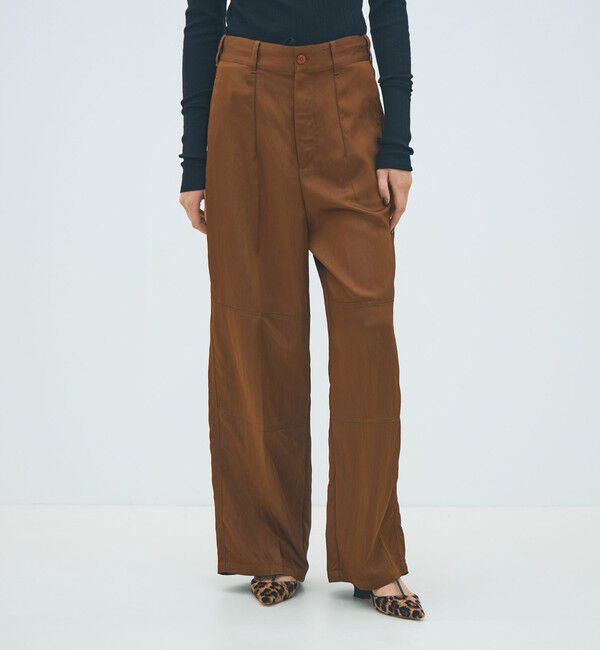 MACPHEE「レーヨンナイロンカルゼ タックワイドパンツ」|その他|