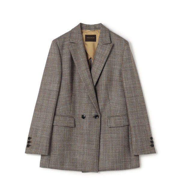 TOMORROWLAND collection「SILK AIR ERICA ダブルブレストジャケット」|テーラードジャケット|46 ブラウン系