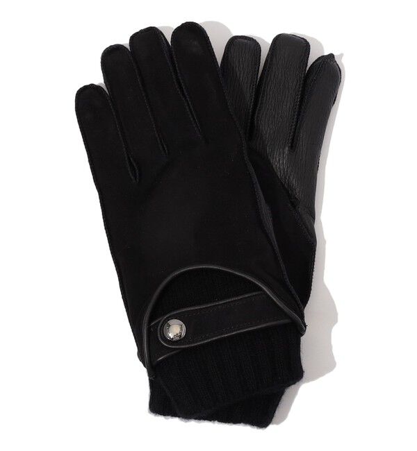 TOMORROWLAND GOODS「MAZZOLENI カシミヤライニング ラムスキンヌバック&times;ディアスキンコンビグローブ」|手袋|19 ブラック