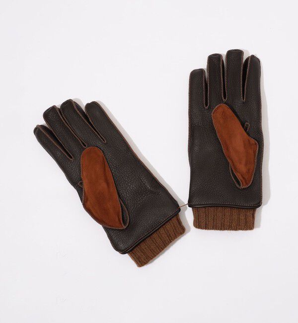 TOMORROWLAND GOODS「MAZZOLENI カシミヤライニング ラムスキンヌバック&times;ディアスキンコンビグローブ」|手袋|